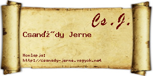 Csanády Jerne névjegykártya